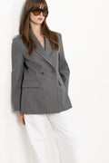 Tiphaine Blazer - Light Grey Pinstripe