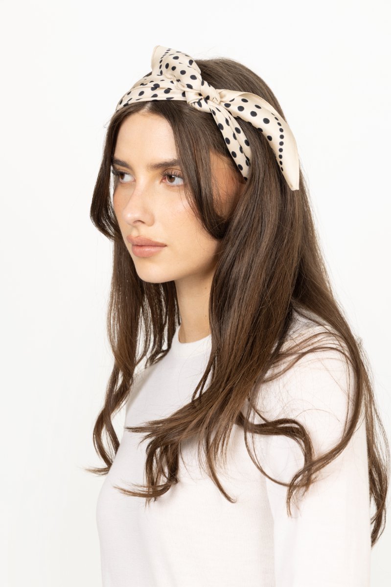 Polkadot Scarf - White & Black