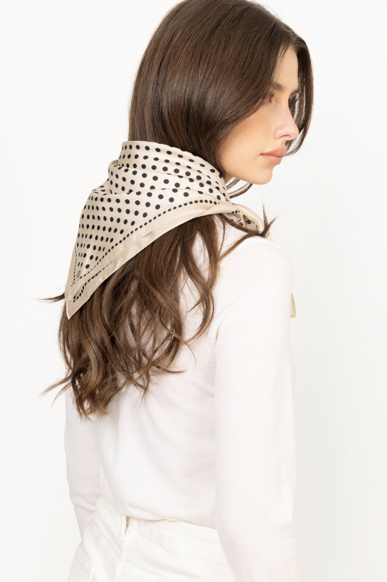 Polkadot Scarf - White & Black