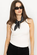 Polkadot Scarf - Black