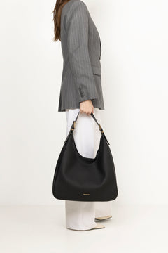 Nolita Large Pebbled Leather Hobo Shoulder Bag - Black