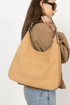 Nolita Large Pebbled Leather Hobo Shoulder Bag - Peanut