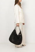 Nolita Large Hobo Shoulder - Black/Black