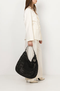 Nolita Large Hobo Shoulder - Black/Black