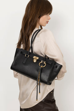 Hamilton Moderne Small Leather Satchel - Black