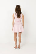 Pointelle Diamante Knit Mini Dress - Pink