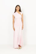 Jersey Draped Maxi Dress - Pink