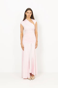 Jersey Draped Maxi Dress - Pink