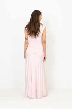 Jersey Draped Maxi Dress - Pink