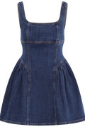 Denim Mini Dress - Blue