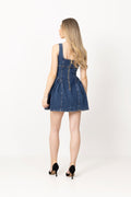 Denim Mini Dress - Blue