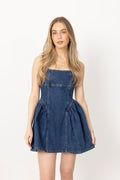 Denim Mini Dress - Blue