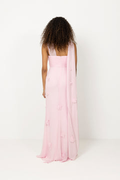 Georgette Scarf Maxi Dress - Pink