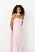 Georgette Scarf Maxi Dress - Pink