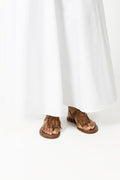 Indra Fringed Suede Sandal - Luggage
