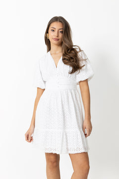 Nordis Embroidery Mini Dress - White