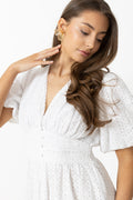 Nordis Embroidery Mini Dress - White