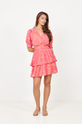 Jade Viscose Dress - Coral