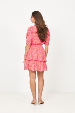 Jade Viscose Dress - Coral