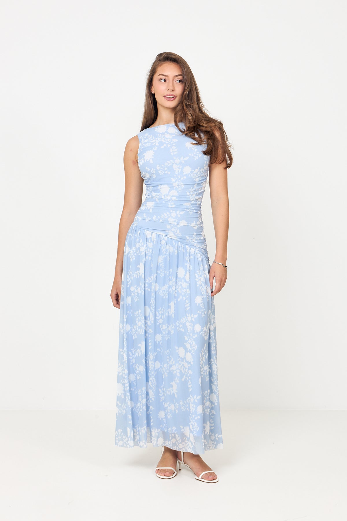 Mette Mesh Maxi Dress - Light Blue
