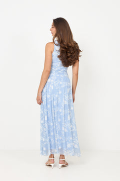 Mette Mesh Maxi Dress - Light Blue
