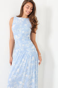 Mette Mesh Maxi Dress - Light Blue