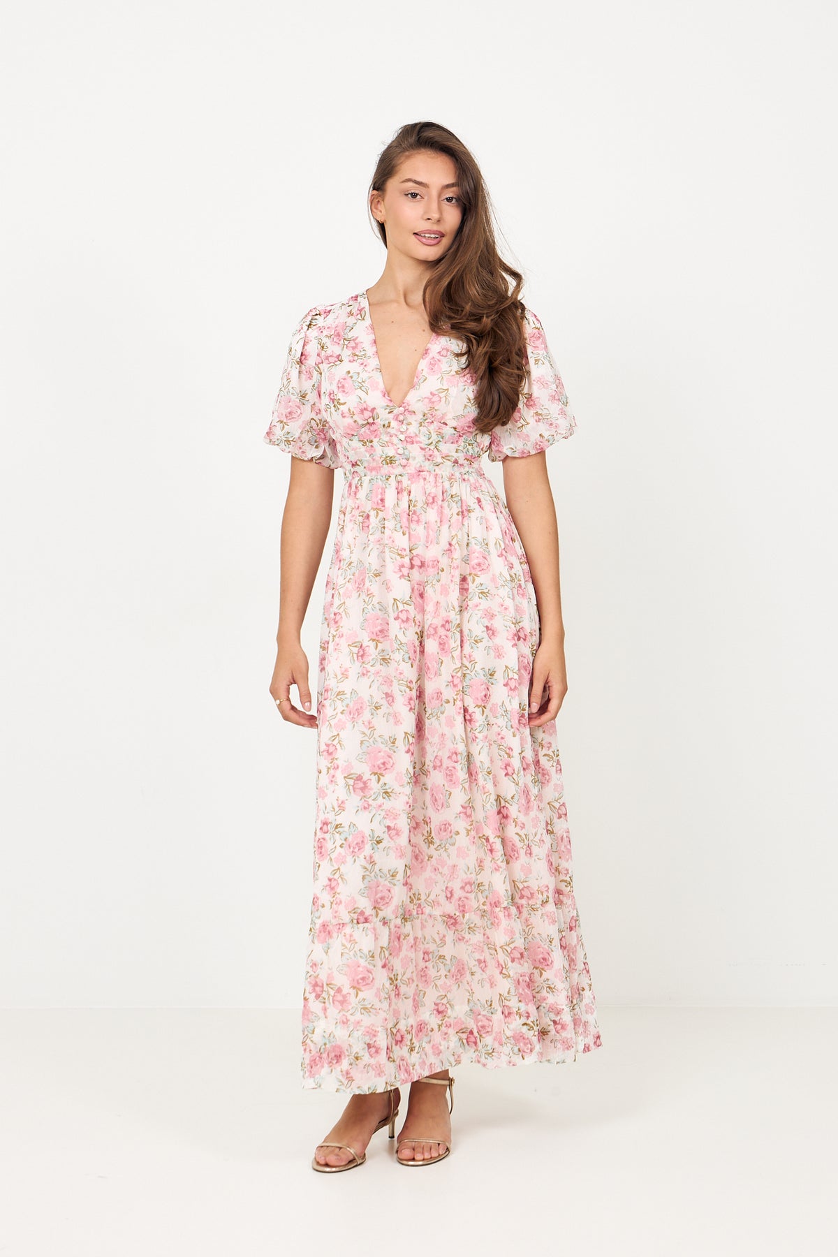Nordalill Flower Maxi Dress - Pink Floral