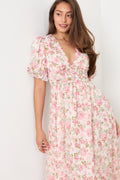 Nordalill Flower Maxi Dress - Pink Floral
