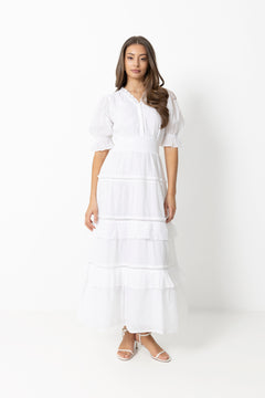 Vera Voile Dress - White