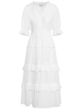 Vera Voile Dress - White