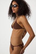 Gina Beaded Bikini - Metallic Chocolate
