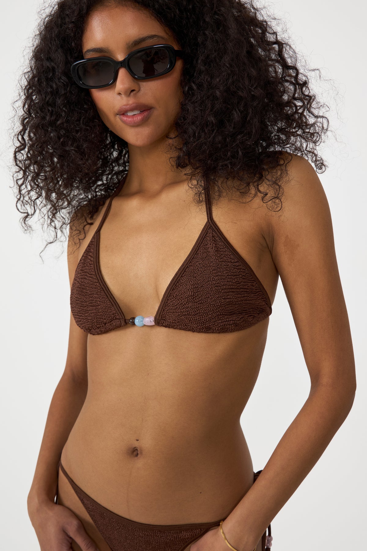 Gina Beaded Bikini - Metallic Chocolate