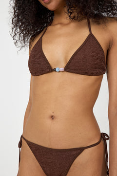 Gina Beaded Bikini - Metallic Chocolate