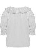Cotton Frill Blouse - White