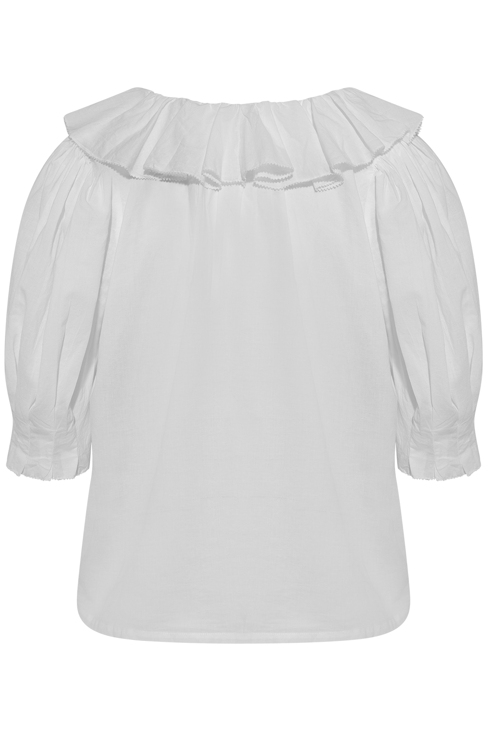 Cotton Frill Blouse - White