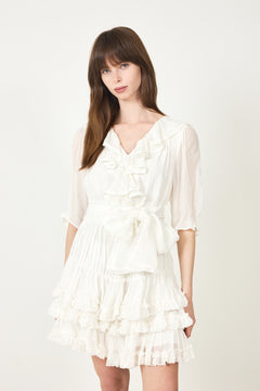 Love Frill Dress - White