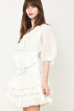 Love Frill Dress - White