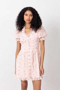 Arielic Dress - Pink Flower Print