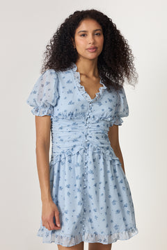 Arielic Dress - Blue Flower Print