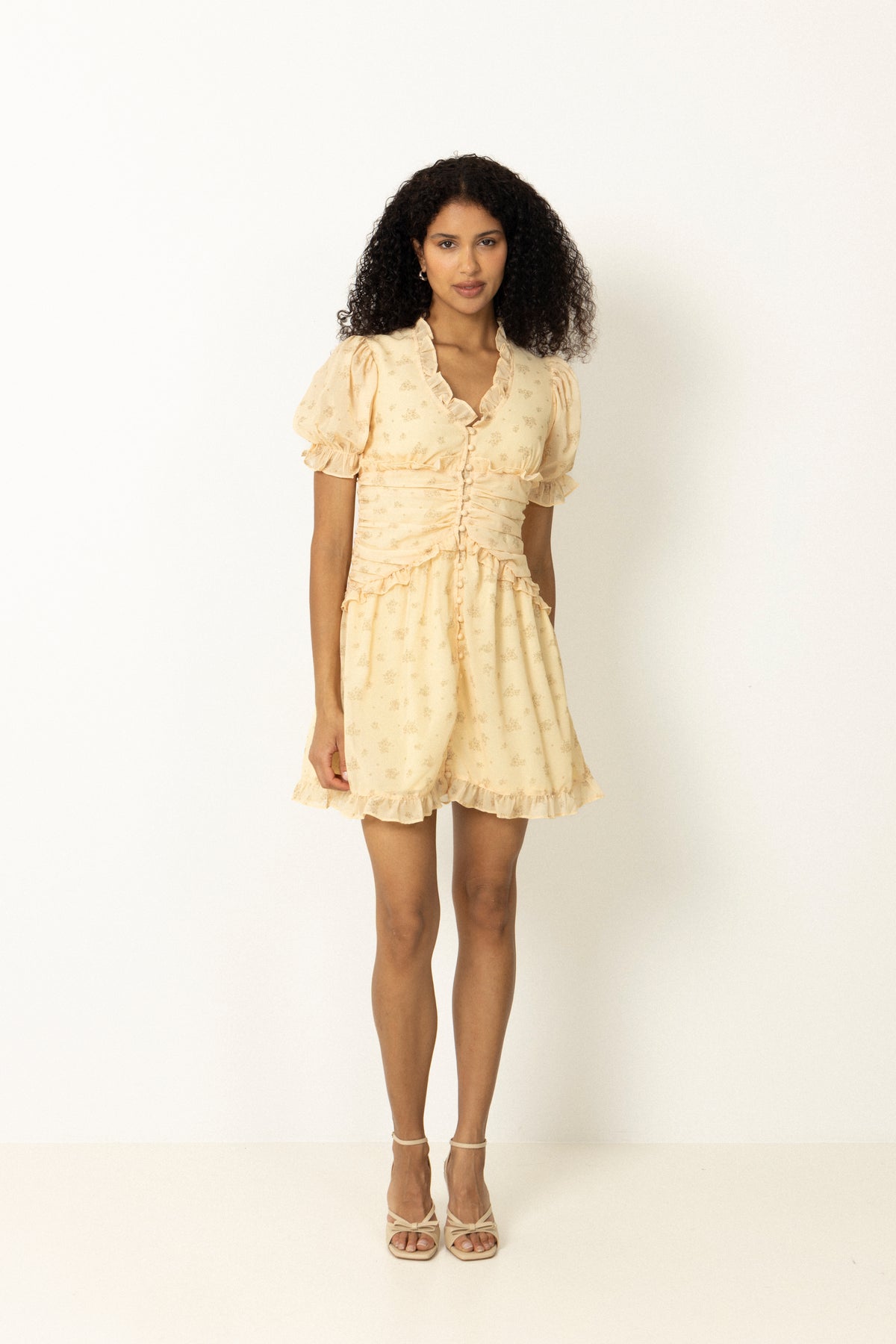 Arielic Dress - Yellow Flower Print