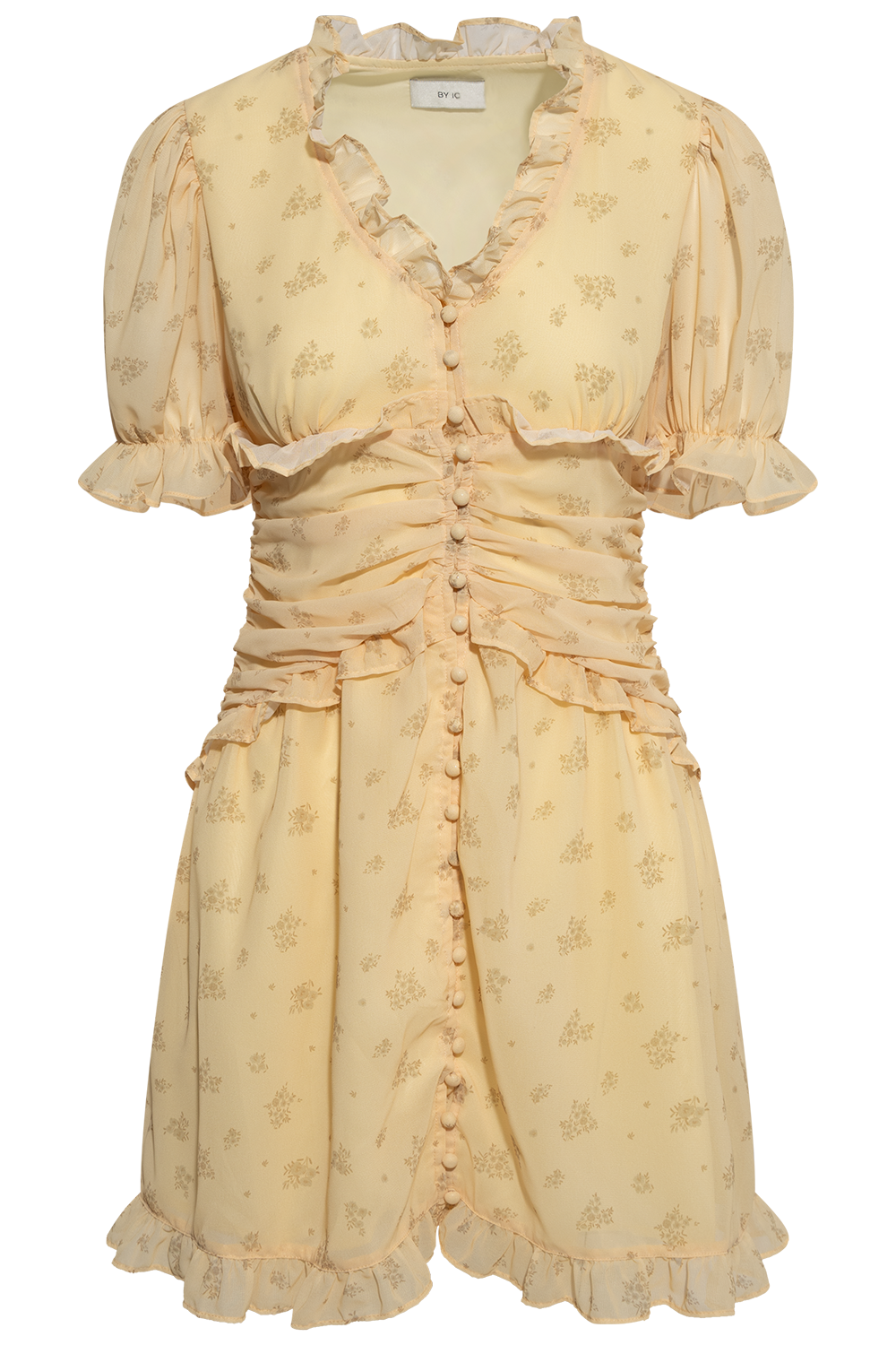 Arielic Dress - Yellow Flower Print