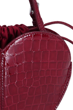 Patent Croco Heart Bag - Windsor Wine