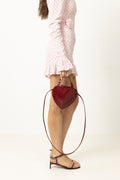 Patent Croco Heart Bag - Windsor Wine