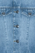 Flared Denim Top - Medium Blue Denim