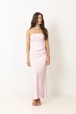 Corsage Long Dress - Blushing Bride