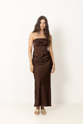 Corsage Long Dress - Chicory Coffee