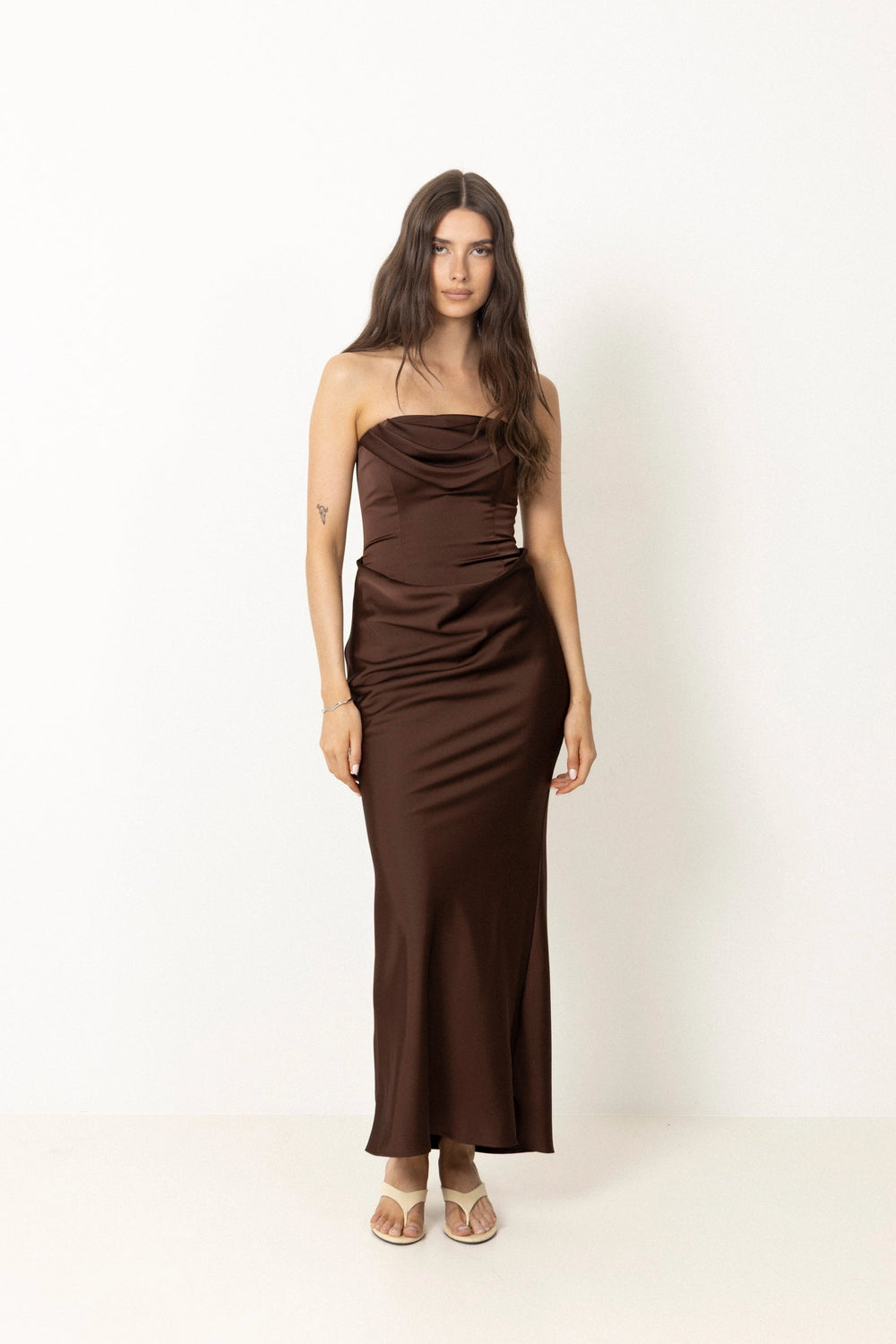 Corsage Long Dress - Chicory Coffee