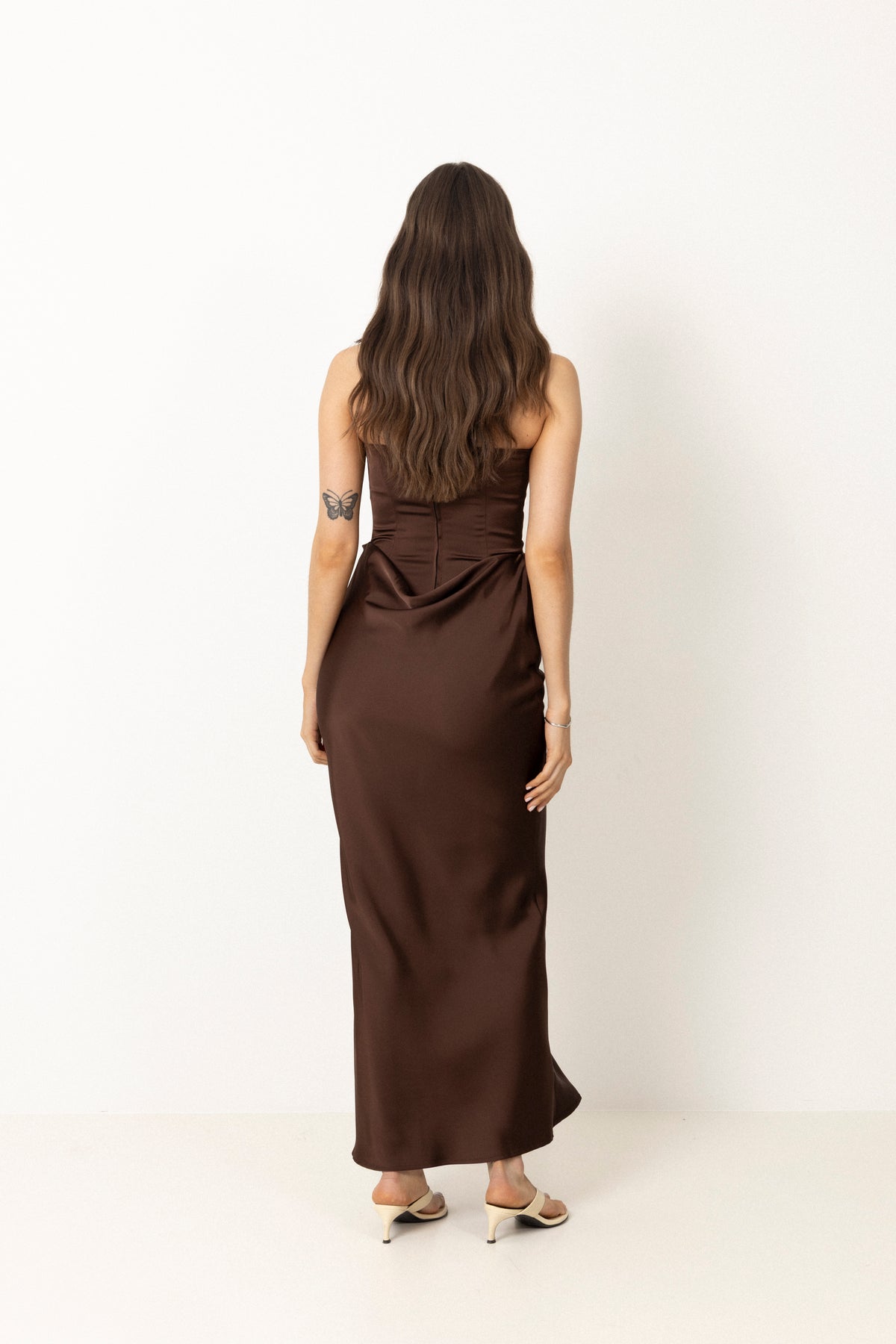 Corsage Long Dress - Chicory Coffee