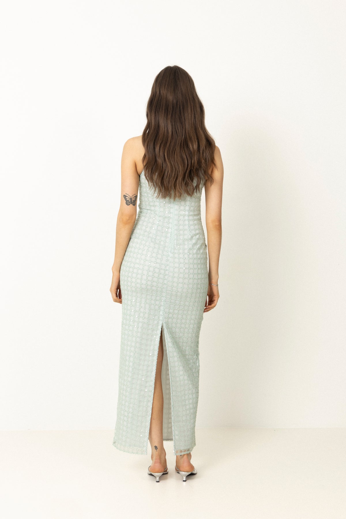 Beaded Maxi Dress - Ice Flow