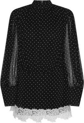 Minidress Ls Lace Detail - Black Comb.